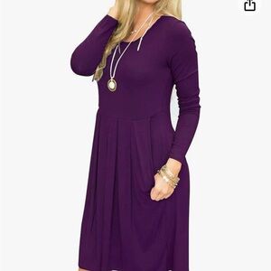 Purple swing dress with side pockets NWOT
